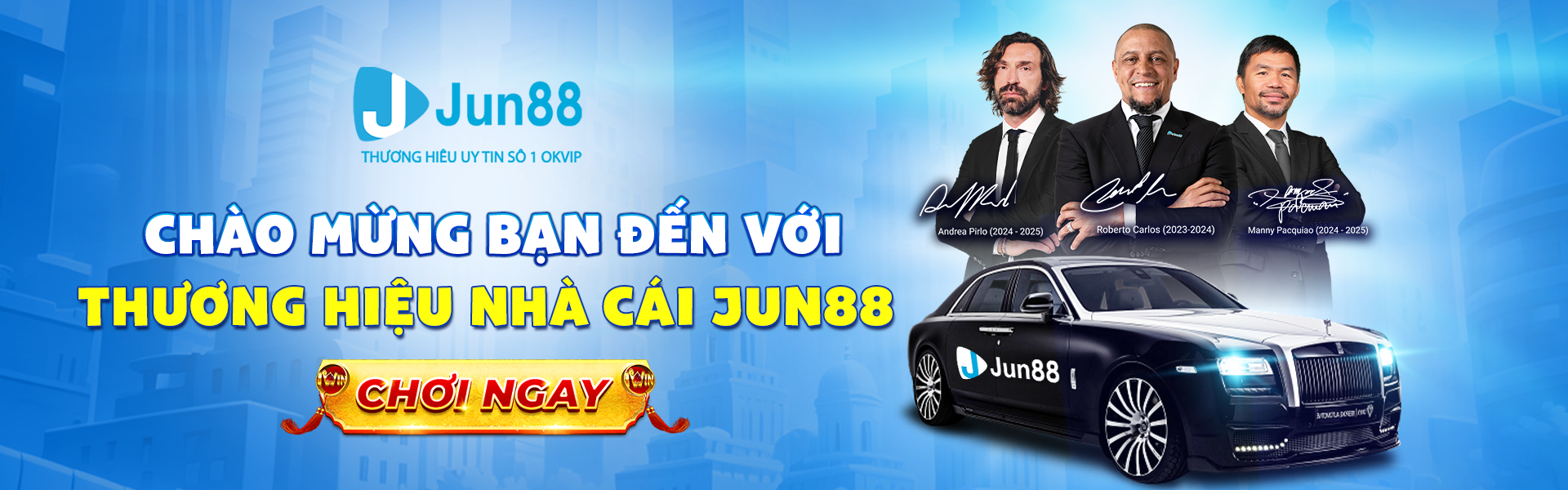 Banner chào mừng đến với thương hiệu Jun88